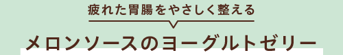 疲れた胃腸をやさしく整える メロンソースのヨーグルトゼリー