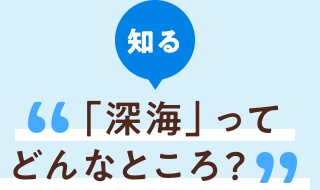 知る 「深海」ってどんなところ?
