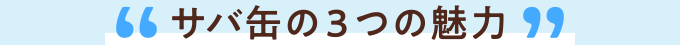 サバ缶の3 つの魅力