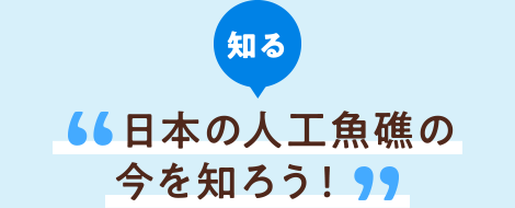 知る 日本の人工魚礁の今を知ろう!