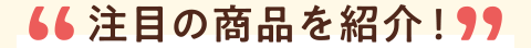 注目の商品を紹介!