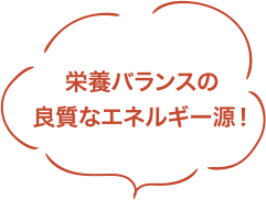 栄養バランスの良質なエネルギー源!