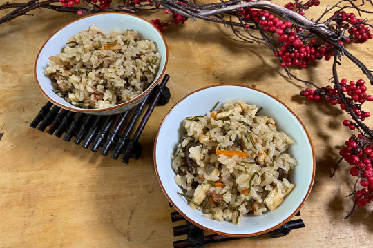 写真:刻みコンブときのこの香りごはん