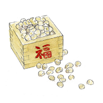 イラスト：豆まきの豆
