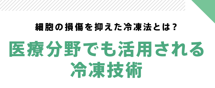 細胞の損傷を抑えた冷凍法とは? 医療分野でも活用される冷凍技術
