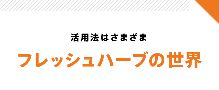 活用法はさまざま フレッシュハーブの世界