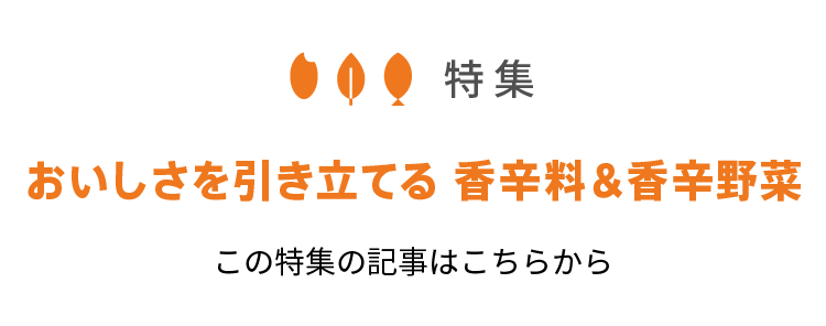 おいしさを引き立てる 香辛料&香辛野菜