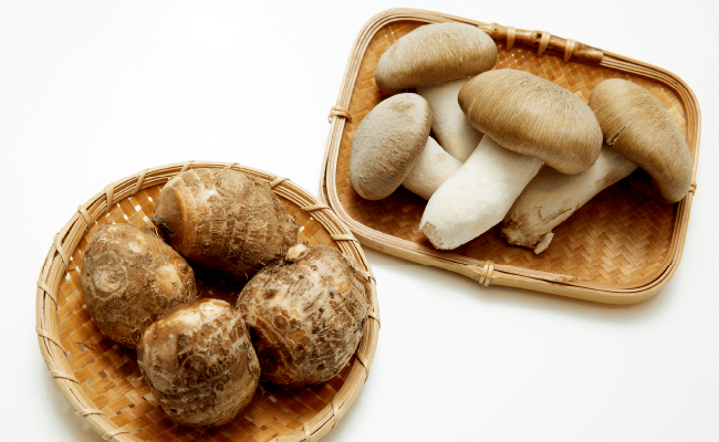 画像：上庄さといも と 京丹波大黒本しめじ