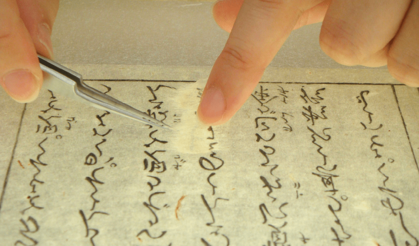 画像：「フノリ多糖」文化財修復材使用イメージ