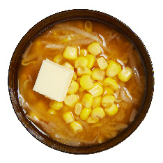 コーンともやしのバター味噌汁