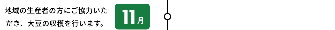 11月 地域の生産者の方にご協力いただき、大豆の収穫を行います。
