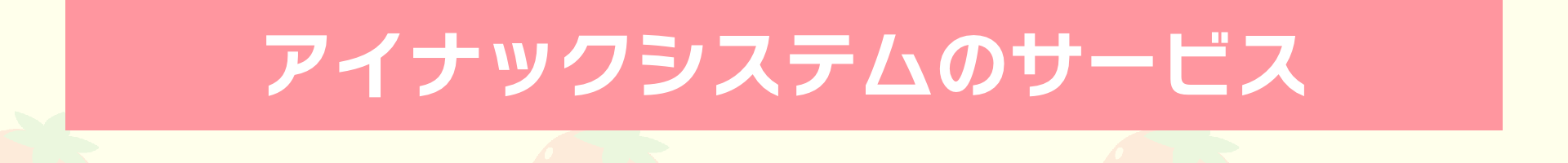 アイナックシステムのサービス