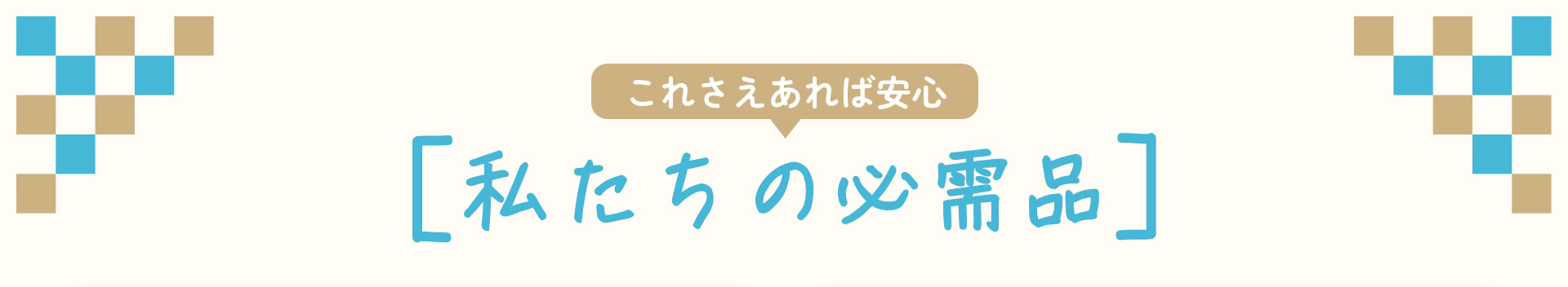 これさえあれば安心 私たちの必需品