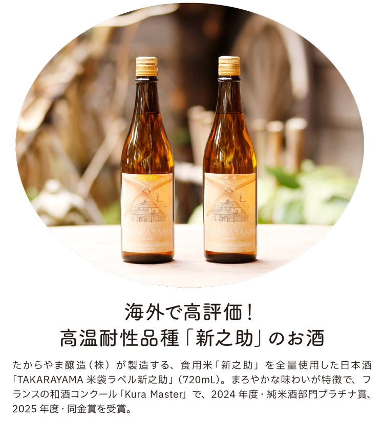 海外で高評価！ 高温耐性品種「新之助」のお酒