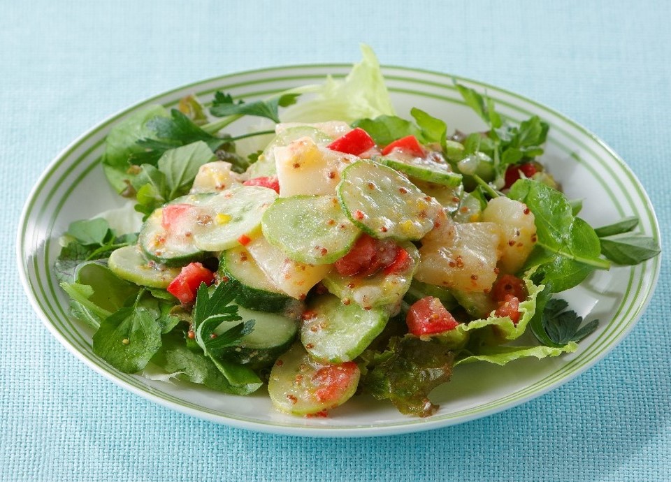 馬込半白キュウリと彩り野菜のビネグレットサラダ