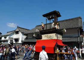 有松地区の東海道を曳かれる山車