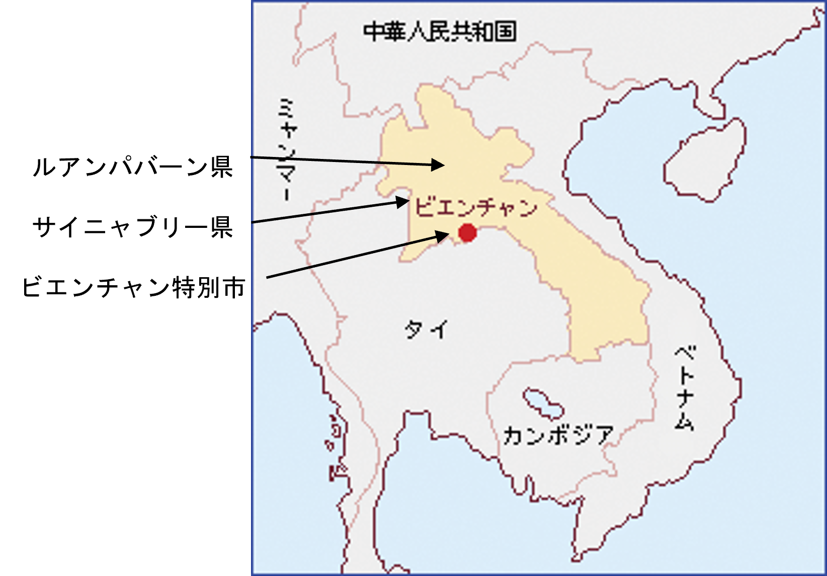 支援米配布地域の地図
