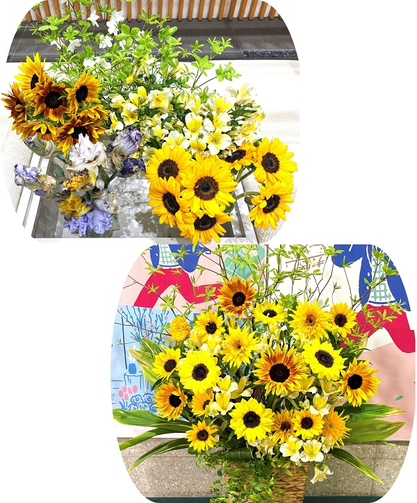 長野県産アイリスなど5種類の切り花等とフラワーアレンジメント