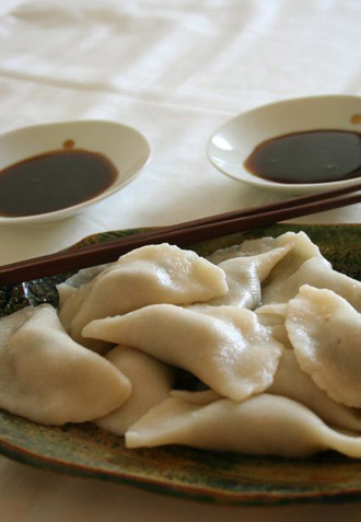 玄米粉をつかったもちもち水餃子