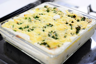 米粉で鶏のグラタン