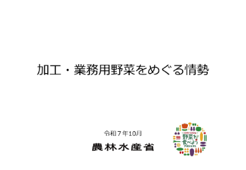 加工・業務用野菜をめぐる情勢の表紙