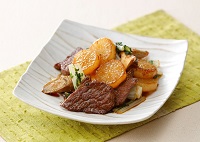 ダイコンと牛肉のくわ焼き山椒風味