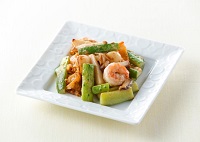 馬込半白キュウリと海鮮の中華辛子炒め