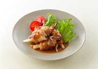 早稲田ミョウガの肉巻き甘酢あん