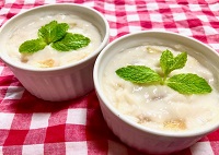 桃のアーモンドミルクプリン