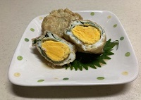 卵と大葉の巾着