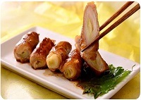 白ネギの豚肉巻き