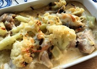 鶏肉とカリフラワーのグラタン