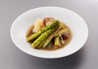 博多アスパラガスの揚げ浸しおろしポン酢