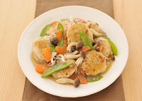 鶏つくねのきのこあんかけ