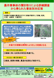 事故対応（田植機転落）