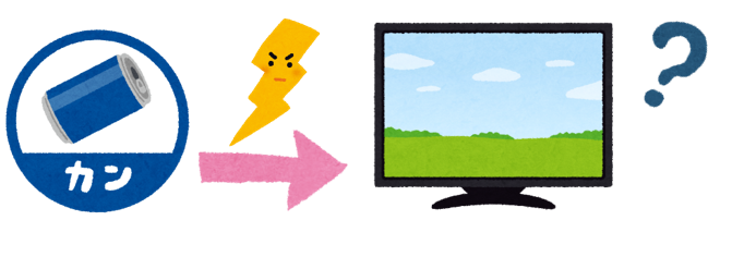 缶とテレビのイラスト