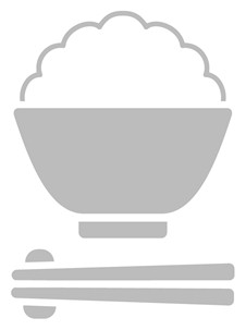 イラスト枠なし茶わん灰色