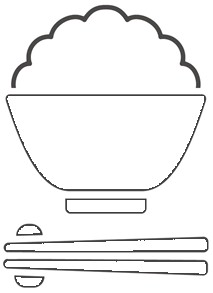 イラスト枠なし茶わん白