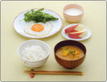 バランスのとれた、朝食の例