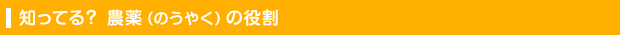 知ってる？ 農薬（のうやく）の役割