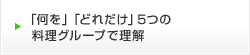 「何を」「どれだけ」5つの料理グループで理解