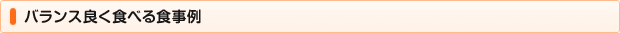 バランス良く食べる食事例