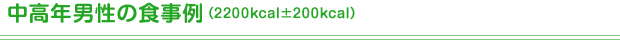 中高年男性の食事例（2200kcal±200kcal）