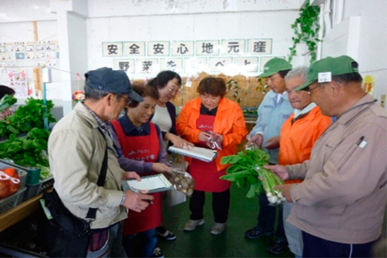 給食現場と生産現場をつなぐ体制（農業公社専任職員による出荷野菜の調整）