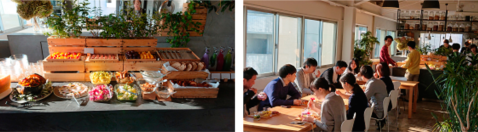 午前8時からビュッフェスタイルで朝食を提供