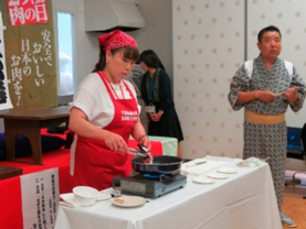 ステーキの焼き方の実演