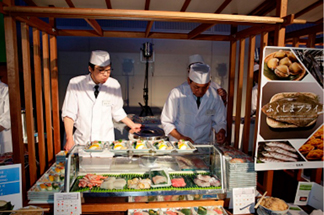 歓迎レセプションにおける福島県産水産物等を使用した握り寿司の提供