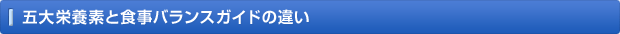五大栄養素と食事バランスガイドの違い