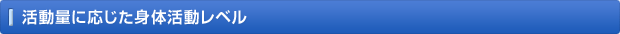 活動量に応じた身体活動レベル