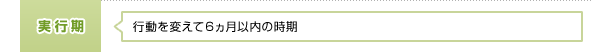 実行期:行動を変えて6ヵ月以内の時期